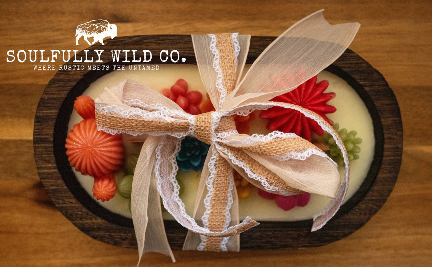 Soulful Handcrafted Soy Candles - Dough Bowl Multi Coloured