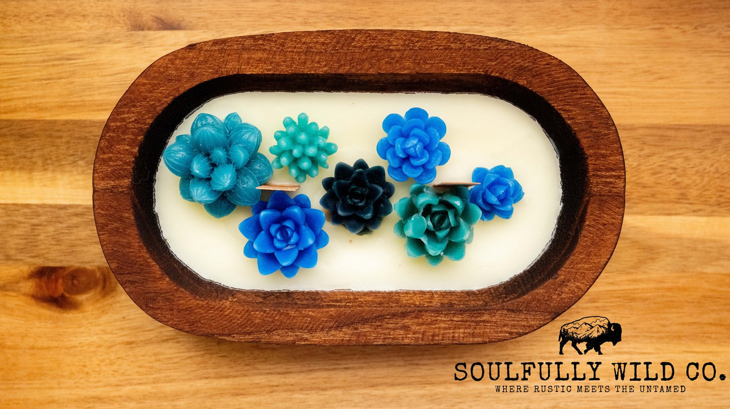 Soulful Handcrafted Soy Candles - Dough Bowl Blue Tones