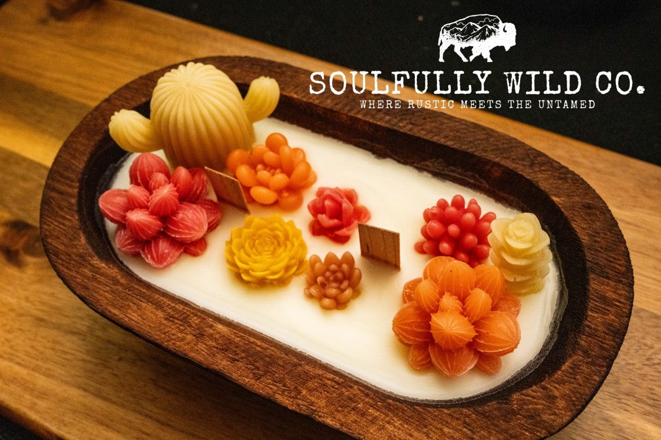 Soulful Handcrafted Soy Candles - Dough Bowl Yellow, Pink and Orange Tones