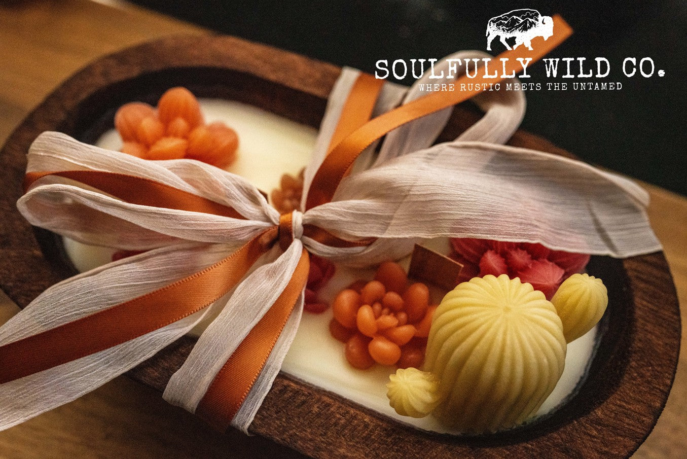 Soulful Handcrafted Soy Candles - Dough Bowl Yellow, Pink and Orange Tones
