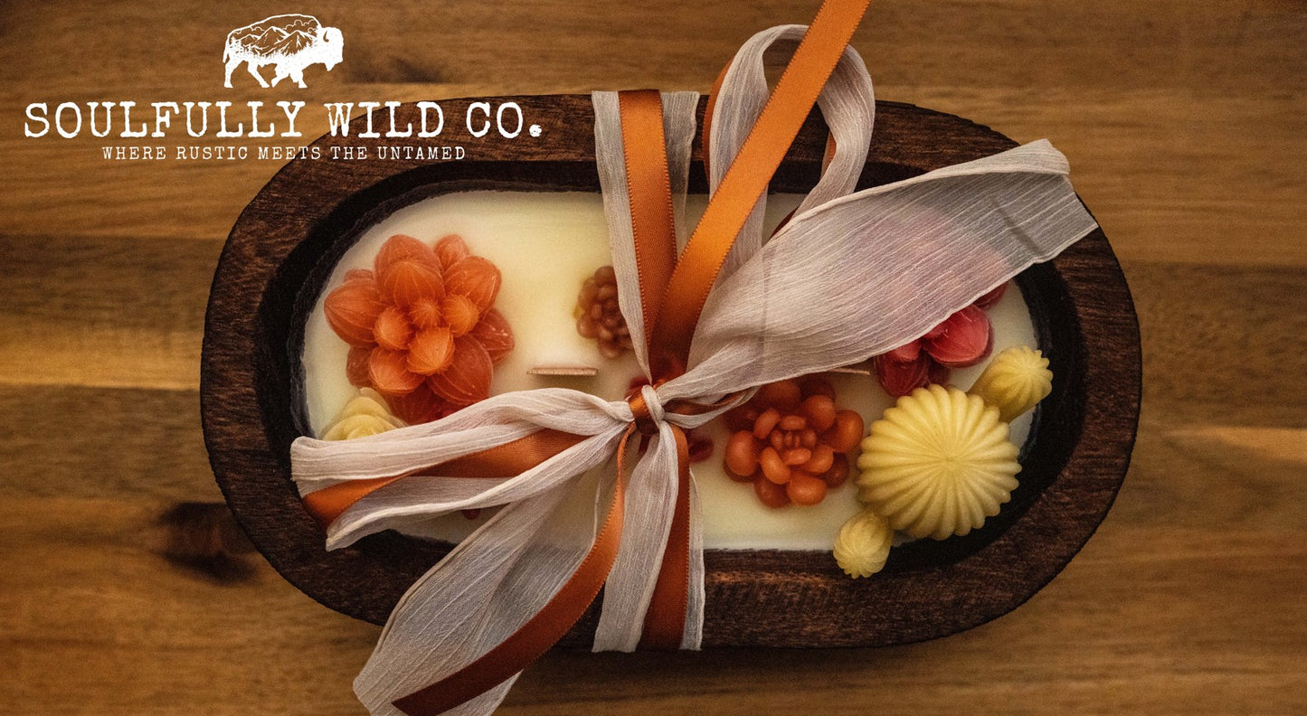 Soulful Handcrafted Soy Candles - Dough Bowl Yellow, Pink and Orange Tones