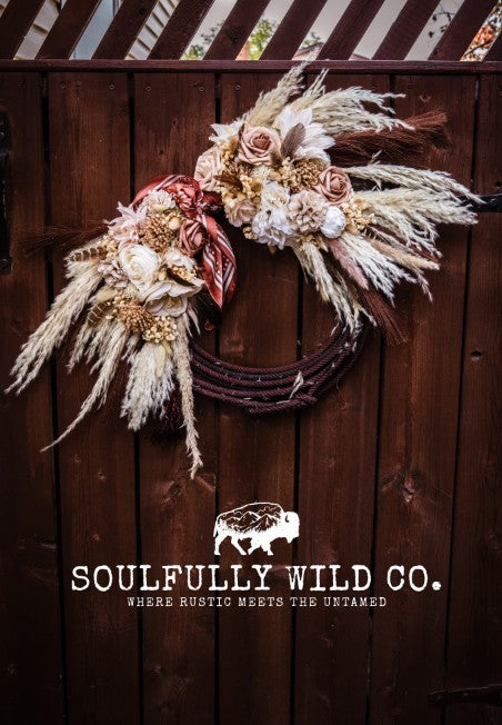 Western Soulful Rope Wreath  "Rust & Reins"