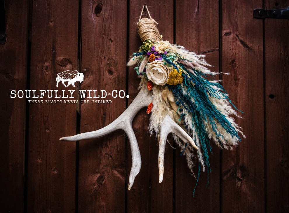 Antler & Bloom Decor  "Weathered Prairie Antler"