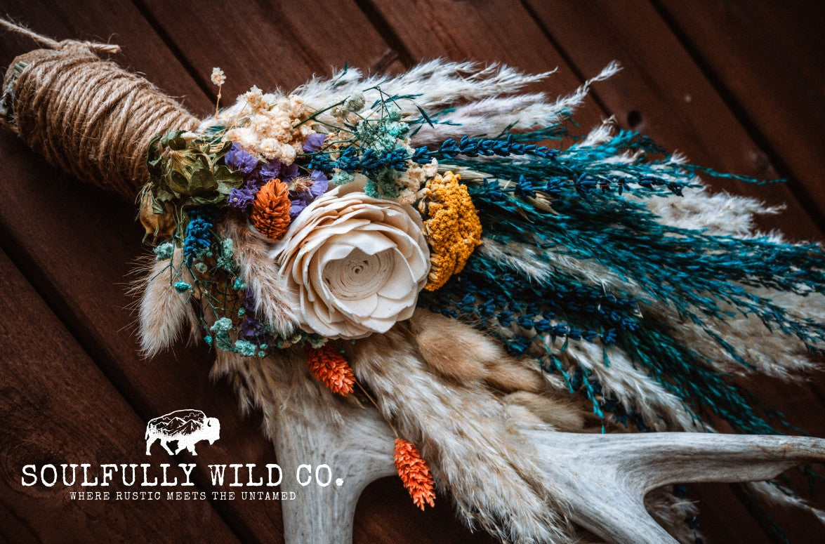 Antler & Bloom Decor  "Weathered Prairie Antler"