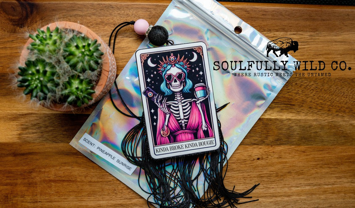 Soulful Air Fresheners: "Kinda Broke, Kinda Bougie" Tarot Card "Pineapple Sunrise"