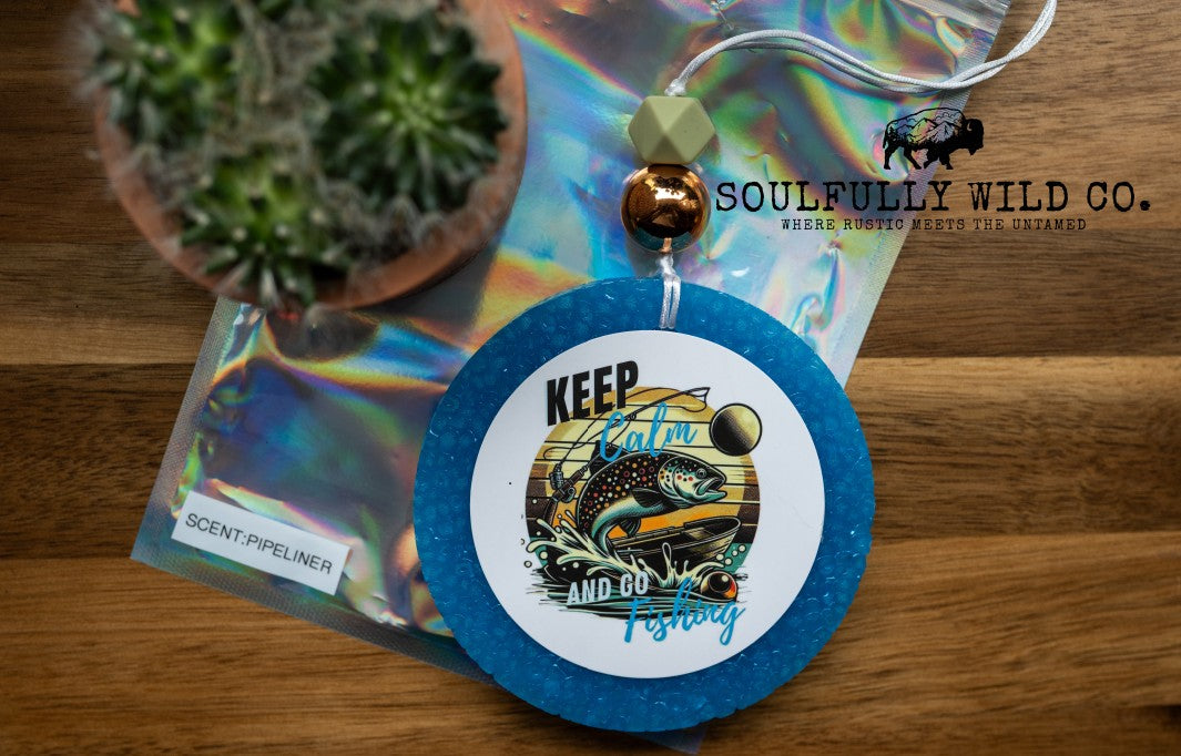 Soulful Air Freshener:  "Keep Calm and Go Fishing" Scent: Pipeliner (Discounted)