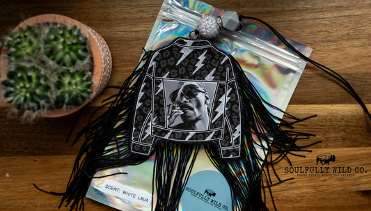 Soulful Air Freshener: Snoop Dog Jacket w Fringe "Scent: White Lava"