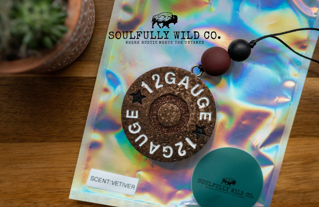 Soulful Air Freshener:  Mini Shotgun 12 Gauge - Copper "Scent: Vetiver" (Discounted)