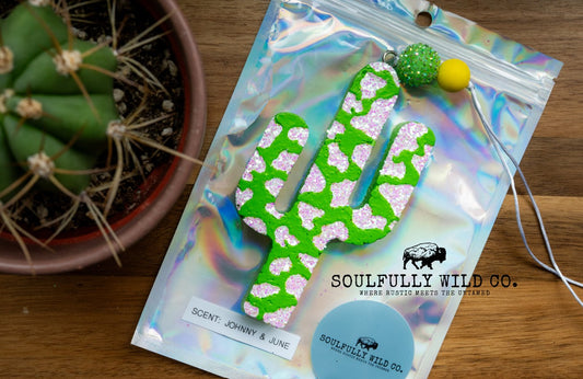 Soulful Air Freshener: Green and White Cactus (Discounted)
