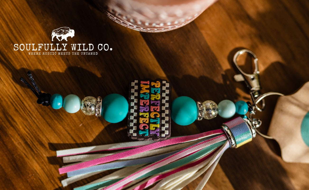 Wild Soul Keychain - "Perfectly Imperfect" Rainbow Tassel