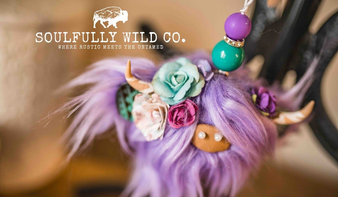 Travel Moo : TM25748 - Purple with Turquoise, Purple and Off White Flowers